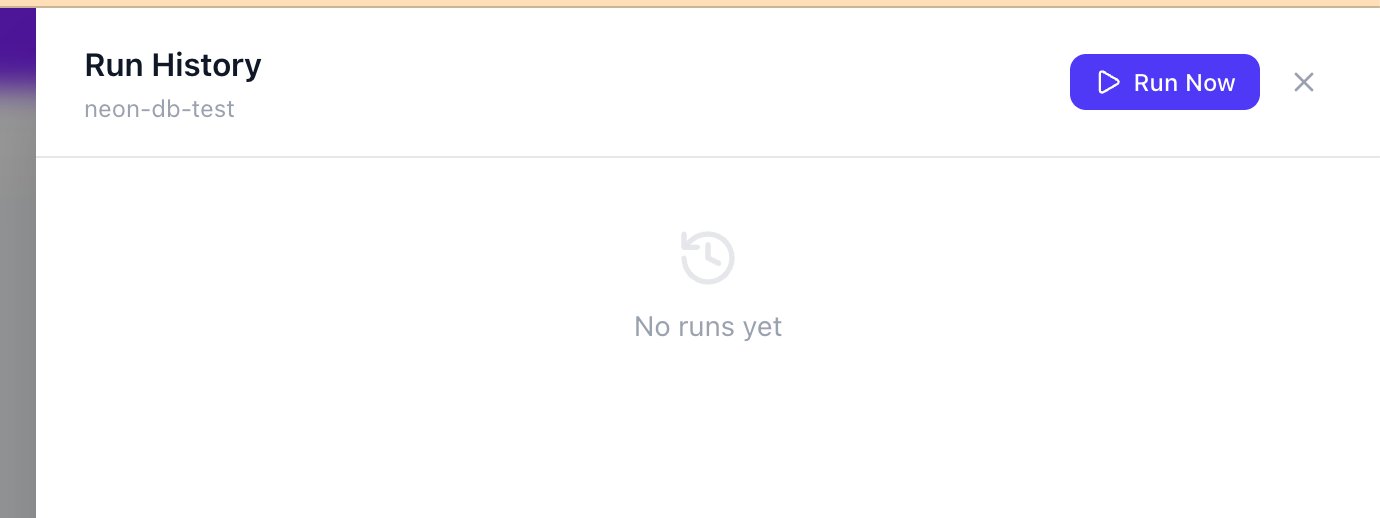 Run History panel with Run Now button